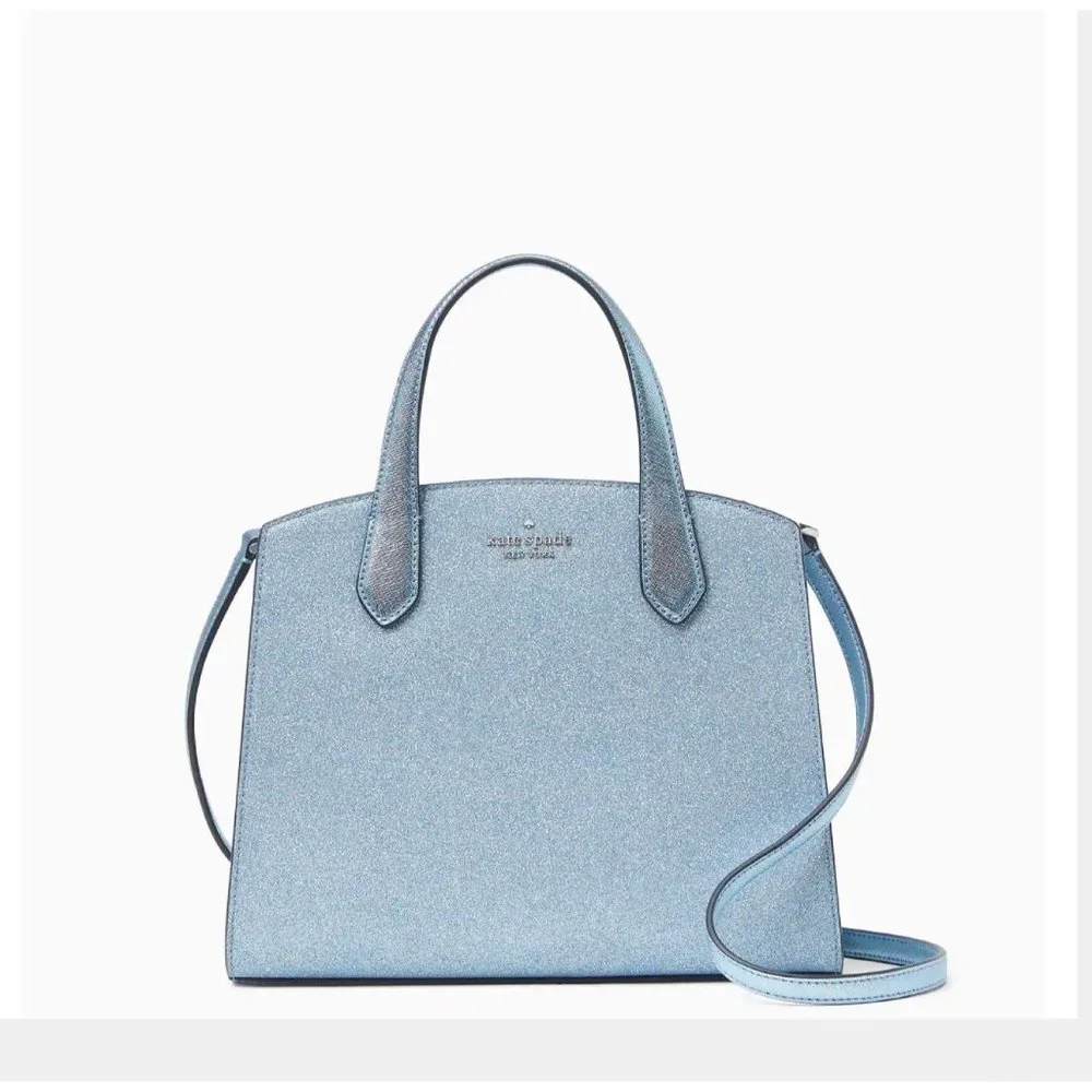 Kate Spade Tinsel Glitter Satchel Bag - Frosty Sky